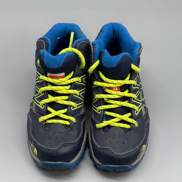 The North Face Hedgehog Mid Boy's 10 Navy Blue Hiking Boots Lace-Up Outdoor Shoe - Picture 3 of 10